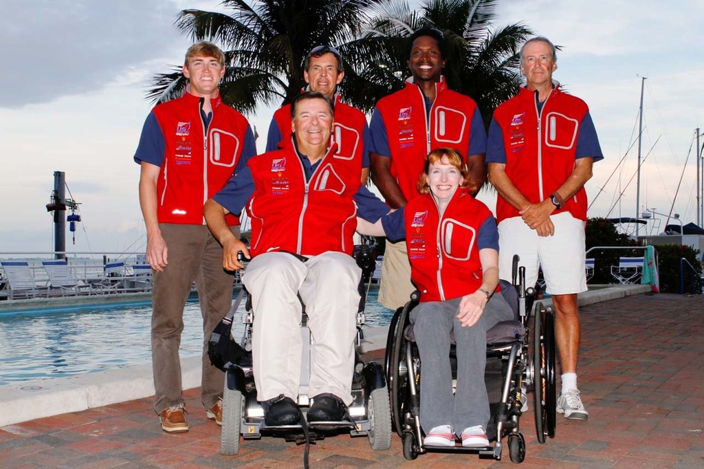 US Paralympic Sailing Team - Back row LtoR: Mark LeBlanc, JP Creignou, Brad Johnson, Tom Brown. Front row: Paul Callahan, Jen French © Mick Anderson / Sailingpix.dk http://sailingpix.photoshelter.com/